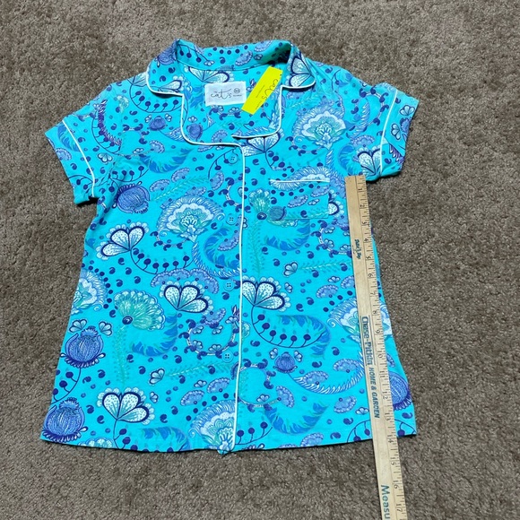 THE CATS PAJAMAS SHORT SLEEVE STELLA PIMA KNIT PAJAMA SET. SIZE XS. NWT. - Picture 4 of 16